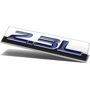 Auto Dynasty Chrome Finish Metal Emblem 2.3L Badge (Black Letter)
