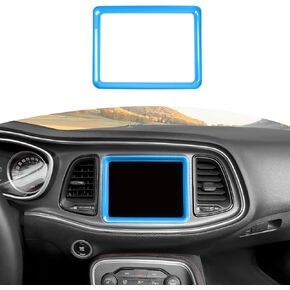 RT-TCZ for Challenger Dashboard Display Screen Trim Frame Cover for Dodge Challenger 2015 up Light Blue Interior Accessories 1pcs