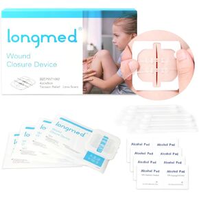 Emergency Wound Closures 4 Pcs Zipper Bandages Painless Zip Sutures Laceration Repair Without Stitches Adhesive Bandages for Wound Care & First Aid
