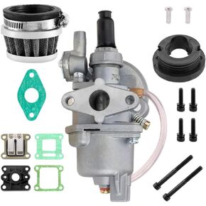 PZ13 Carburetor 44mm for 2 Stroke 43cc 47cc 49cc Engine with Intake Reed Gasket Stack Screw Air Filter Kit Carburetor 16parts Replacement for ATV Quad Mini Kids Pit Pocket Dirt Bike