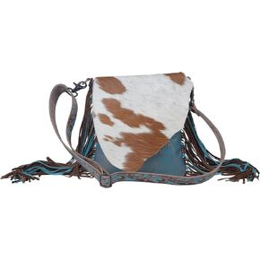 Myra Bag Brown Dapples Conceal Carry Fringe Crossbody Bag S-3963