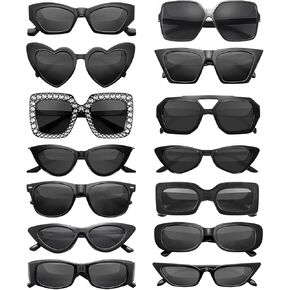 Pibupibu 14 Pack Mix Style Party Sunglasses Adult Bulk, Retro 80s 90s Colorful Sunglasses Party Favors Unisex