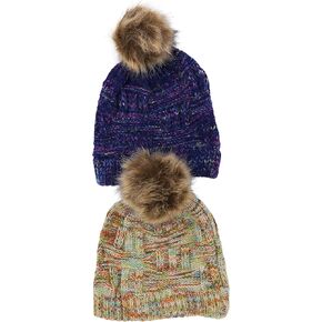 ToBeInStyle Women's Pack of 6 Acrylic Assorted Knit Warm Beanie & Visor Hats