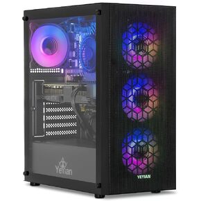 YEYIAN SAI Gaming PC, AMD Ryzen 5 7500F, GeForce RTX 4060, 16GB DDR5, 1TB NVMe SSD, Wi-Fi Ready & Windows 11 Home with Keyboard & Mouse, 2 Years Warranty Tower Computers for Gamer