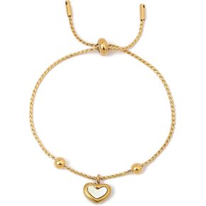Gold Charm Bracelet for Women 14k Gold Plated Dainty Gold Bracelet for Women Chain Link Bracelet Tennis Bracelet with Cubic Zirconia Diamond Adjustable Bracelets for Women