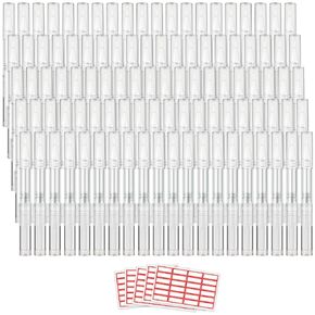 100 Pieces 3 ml Empty Cuticle Oil Pen, Empty Nail Oil Pen, Transparent Twist Pens with Brush Tip, Cosmetic Lip Gloss Containers Eyelash Growth Liquid Tube, with 5 Stickers