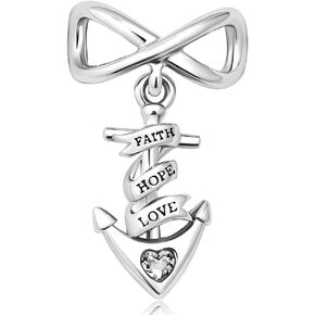 CharmSStory Nautical Anchor Faith Hope Love Infinity Charm Bead for Charm Bracelets