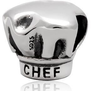 I Love Cooking Charm 925 Sterling Silver Chef Charm Hat Charm for Pandora Bracelet
