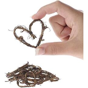 15 PC Miniature Grapevine Twig Hearts, 1~2 Inch