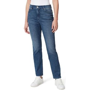 Bandolino Women's Mandie Signature Fit High Rise Straight Leg Jean, Boreray-Embroidered Pocket, 10