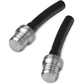 Pack-2 Car Fuel Pipe Cover Vent Hose, 2.75" CNC Alloy Durable Flexible Fuel Tank Vent Cap, Fuel Cap Breather Accessories with Steel Balls, Universal for Motorcycles ATVs (Silver & Black)