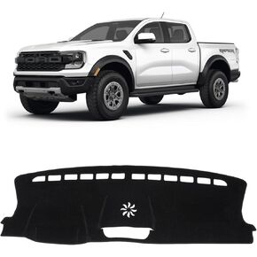 KUST Car Dashboard Cover for 2024 2025 Ford Ranger XLz, XLT, Lariat Polyester Non-Slip Dashboard Mat Pad Interior Accessories for Ford Ranger Custom Fit Dash Mat Sunshade Windshield Glare Black in Kuwait