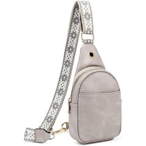CHOLISS Small Sling Bag for Women Leather Crossbody Fanny Packs Chest Bag for Women