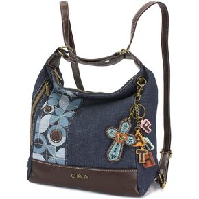 CHALA Retro Convertible Purse - Charming Charms Cross+FAITH - Denim