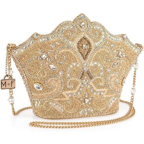 Mary Frances Golden Rule BeadedCrown Crossbody Handbag, Gold