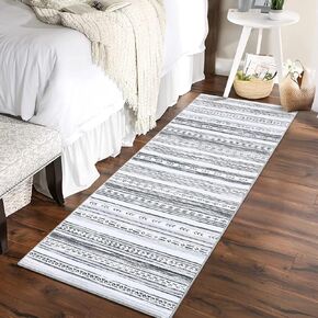 GlowSol Living Room Rug 8X10 Large Soft Machine Washable Modern Rug Indoor Carpet Non Slip Accent Rug Low Pile Foldable Rug for Dining Room Nursery Office, Light Grey