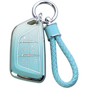 Key Fob Cover Case Compatible with Cadillac 2020-2023 CT5 CT6 XTS XT4 XT5 XT6 ATS Escalade ESV Accessories Shell (Pink)