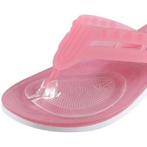 3 Pair Self-Adhesive Silicone Gel Forefoot Cushions Grip Pads Non Slip Pain Relief Sandal Insoles for Thong Slipper Protectors Toe Posts Protectors for Women Men (Transparent)