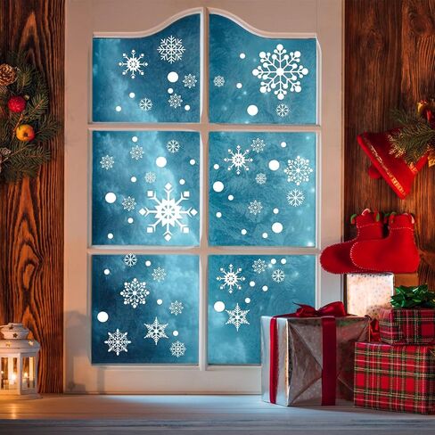 Aprince 480PCS Christmas Window Clings for Glass Windows Christmas Stickers Snowflake Decorations for Home Indoor Outdoor Office Winter Holiday Decor Thanksgiving Party Supplies in Saudi Arabia