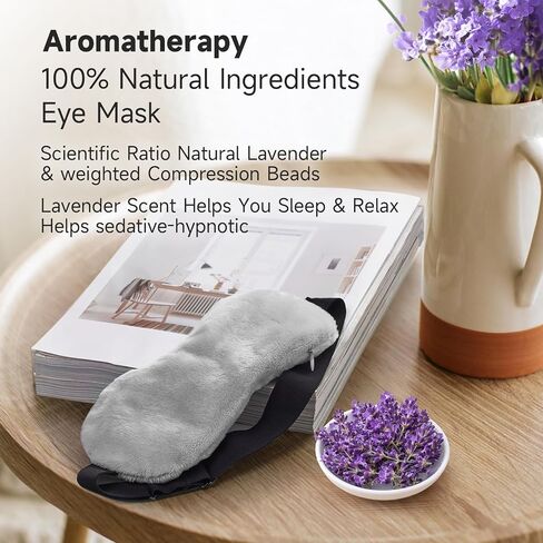 Umisleep Lavender Eye Mask, Aromatherapy Weighted Eye Mask for Dry Eyes, Sleep Mask for Men Women, Hot & Cold Therapy Eye Cover for Compression Pain Relief, Eye Pillow for Puffy Eyes, Sinus Pain-Pink in Saudi Arabia