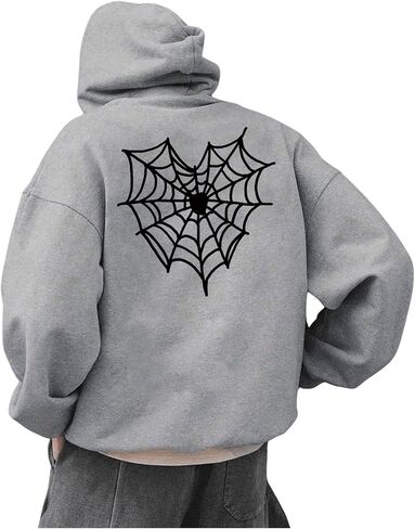 GORGLITTER Men's Y2K Graphic Hoodies Oversized Long Sleeve Hooded Sweatshirts Tops in Saudi Arabia