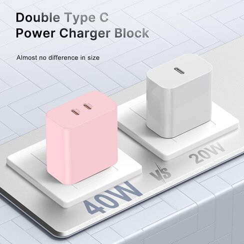 Susnwere GaN USB C Wall Charger Plug,36W Dual Port Type c Fast Charger Block,Super PD 3.0 Power Delivery Adapter for Laptop Computer & Tablets/Phones (iPhone 15/14/13/12/11/X, iPad, Samsung, Google in Kuwait