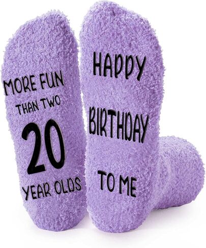 ZTL 40th 50th 60th Birthday Gifts for Women, Fuzzy Coral Fleece Socks, Funny Birthday Present for Mom, Friends, Wife, Sister in Saudi Arabia