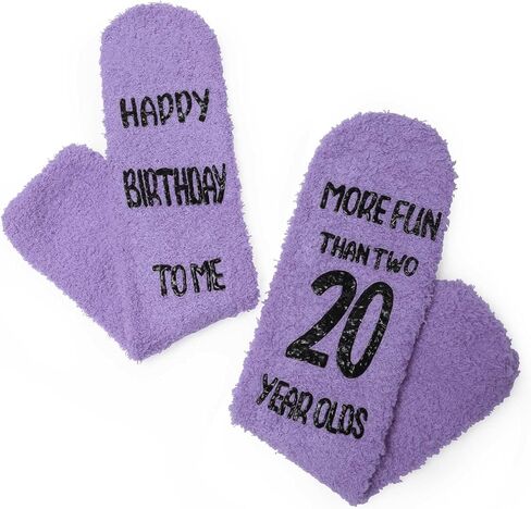 ZTL 40th 50th 60th Birthday Gifts for Women, Fuzzy Coral Fleece Socks, Funny Birthday Present for Mom, Friends, Wife, Sister in Saudi Arabia