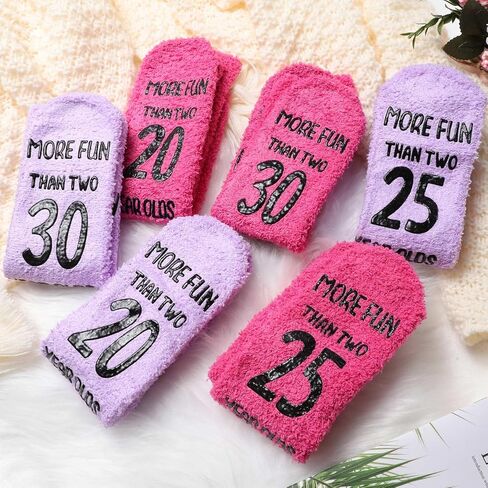 ZTL 40th 50th 60th Birthday Gifts for Women, Fuzzy Coral Fleece Socks, Funny Birthday Present for Mom, Friends, Wife, Sister in Saudi Arabia