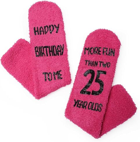 ZTL 40th 50th 60th Birthday Gifts for Women, Fuzzy Coral Fleece Socks, Funny Birthday Present for Mom, Friends, Wife, Sister in Saudi Arabia