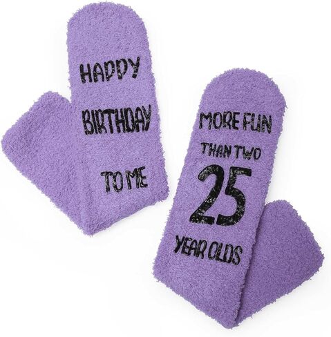 ZTL 40th 50th 60th Birthday Gifts for Women, Fuzzy Coral Fleece Socks, Funny Birthday Present for Mom, Friends, Wife, Sister in Saudi Arabia