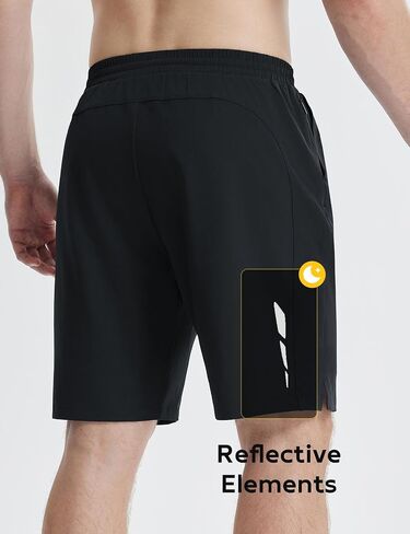 BALEAF Men's 9" Athletic Shorts 2 in 1 Quick Dry Running Workout Gym Shorts with Pockets Lightweight in Saudi Arabia