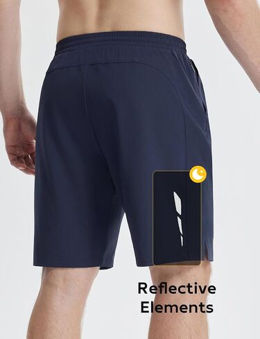 BALEAF Men's 9" Athletic Shorts 2 in 1 Quick Dry Running Workout Gym Shorts with Pockets Lightweight in Saudi Arabia