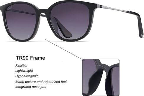 Polarized Classic Round Style Sunglasses TR90 Frame Plastic Lenses For Men Women 100% UV400 Protection in Saudi Arabia