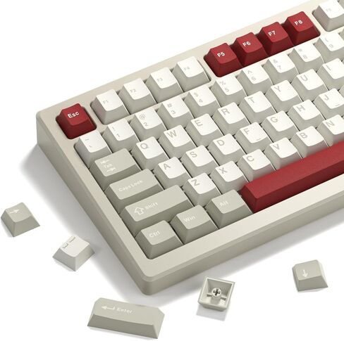 Womier Double Shot PBT Keycaps Set 138 Keys Cherry Profile Custom Key caps | Keycaps 60 65 75 100 Percent for 61/64/68/84/87/100/104/108 Retro Gaming Mechanical Keyboard, Black in Saudi Arabia