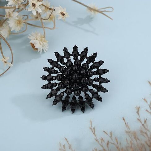 Xerling Elegant Floral Pearl Statement Big Cocktail Rings for Women Boho Rings Aesthetic Rhinestone Finger Rings for Teens Party Prom in Kuwait