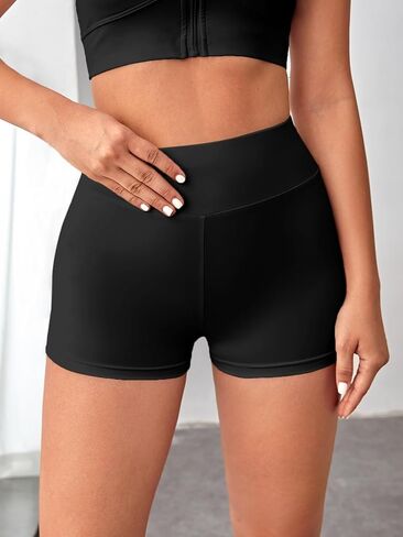 Milumia Women Flap Pocket Biker Shorts Scrunch Butt Lifting Tummy Control Workout Shorts in Saudi Arabia