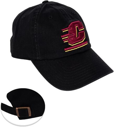 Desert Cactus Central Michigan University Baseball Hat CMU Chippewas Brimmed Embroirderd Cap Adjustable Cloth Strap Adult (Style A) Red in Saudi Arabia