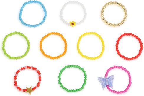 مجموعة خواتم خرز البذور للنساء، هدية مجوهرات عصرية للأصابع مصنوعة يدويًا من بوهو قابلة للتعديل ومطرزة بالذهب للصيف والشاطئ. in Kuwait