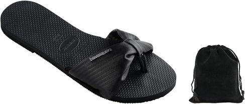 شبشب نسائي من Havaianas You St. Tropez Lush Flip Flops - صنادل أنيقة ومريحة ومتينة بحزام من الساتان للشاطئ والارتداء الكاجوال واليومي، تتضمن حقيبة مخملية، 7-8 in Kuwait