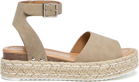 Athlefit Women's Platform Espadrille Wedge Sandals Comfortable Open Toe Buckle Sandals for Summer Casual in Saudi Arabia