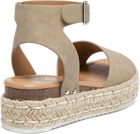 Athlefit Women's Platform Espadrille Wedge Sandals Comfortable Open Toe Buckle Sandals for Summer Casual in Saudi Arabia