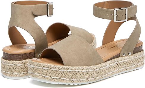 Athlefit Women's Platform Espadrille Wedge Sandals Comfortable Open Toe Buckle Sandals for Summer Casual in Saudi Arabia