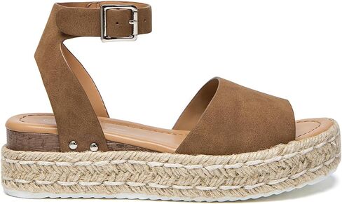 Athlefit Women's Platform Espadrille Wedge Sandals Comfortable Open Toe Buckle Sandals for Summer Casual in Saudi Arabia