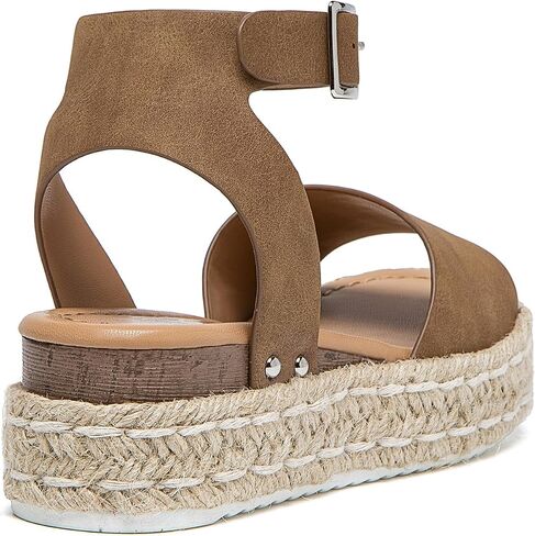 Athlefit Women's Platform Espadrille Wedge Sandals Comfortable Open Toe Buckle Sandals for Summer Casual in Saudi Arabia