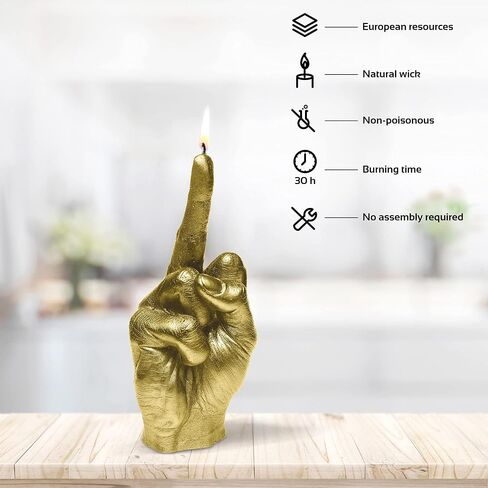 Candellana Finger Candle, Hand-Gesture, Realistic, Modern Home Decor (Gold) in Saudi Arabia