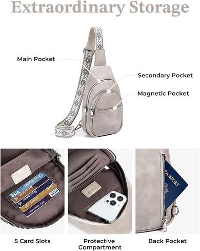 CHOLISS Small Sling Bag for Women Leather Crossbody Fanny Packs Chest Bag for Women in Kuwait