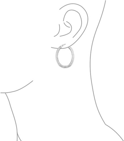 European Greek Key Design Two Tone Twist Braid Wide Huggie Hoop Earrings For Women Yellow Rose Gold Plated .925 Sterling Silver in Kuwait
