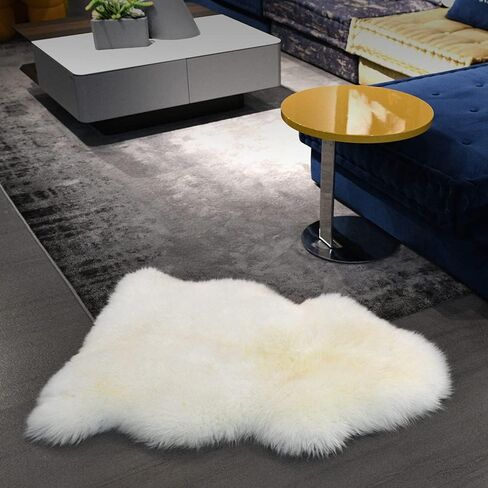 Genuine New Zealand Sheepskin Rug Locker Rug Motorcycle Seat Cover Sheep, Sheepskin for Bed Sores Medical, Soft and Fluffy Rugs in Bedroom, Living Room, Nursery (White Gray tip) in Saudi Arabia