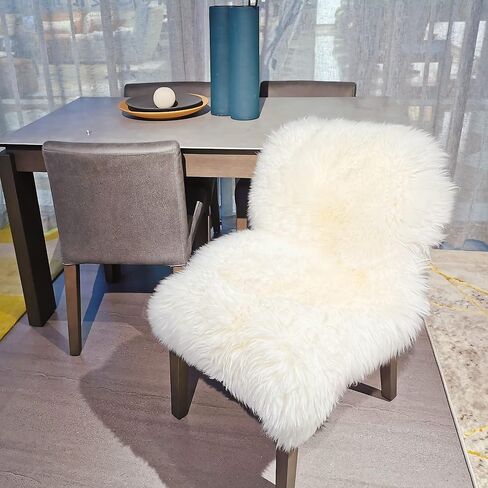 Genuine New Zealand Sheepskin Rug Locker Rug Motorcycle Seat Cover Sheep, Sheepskin for Bed Sores Medical, Soft and Fluffy Rugs in Bedroom, Living Room, Nursery (White Gray tip) in Saudi Arabia